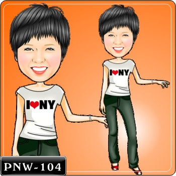 女生人像Q版漫畫PNW-104